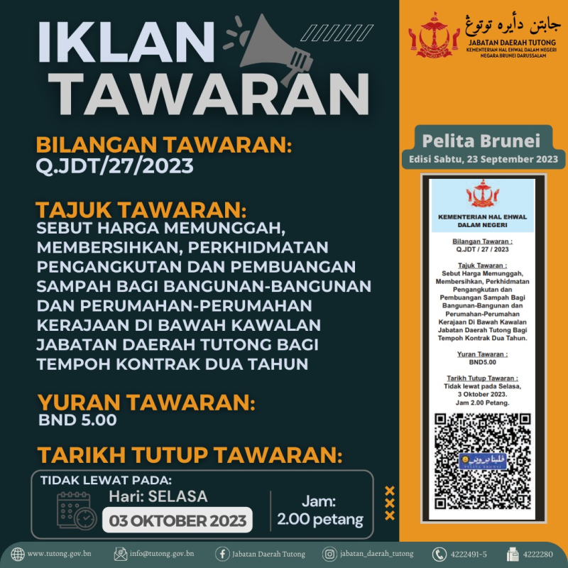 Ikaln Tawaran Sebut Harga memunggah, membersihkan, perkhidmatan pengangkutan dan pembuangan sampah 2023.png